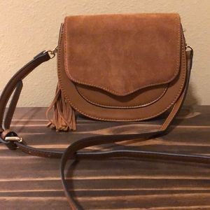 Moda Luxe Camel Color Mini Saddle Bag Crossbody
